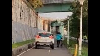 三寶行人走路走在路中間