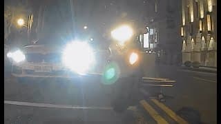 （開聲音）撞到人家BMW還想裝沒事逃走，人家按喇叭才肯停下來